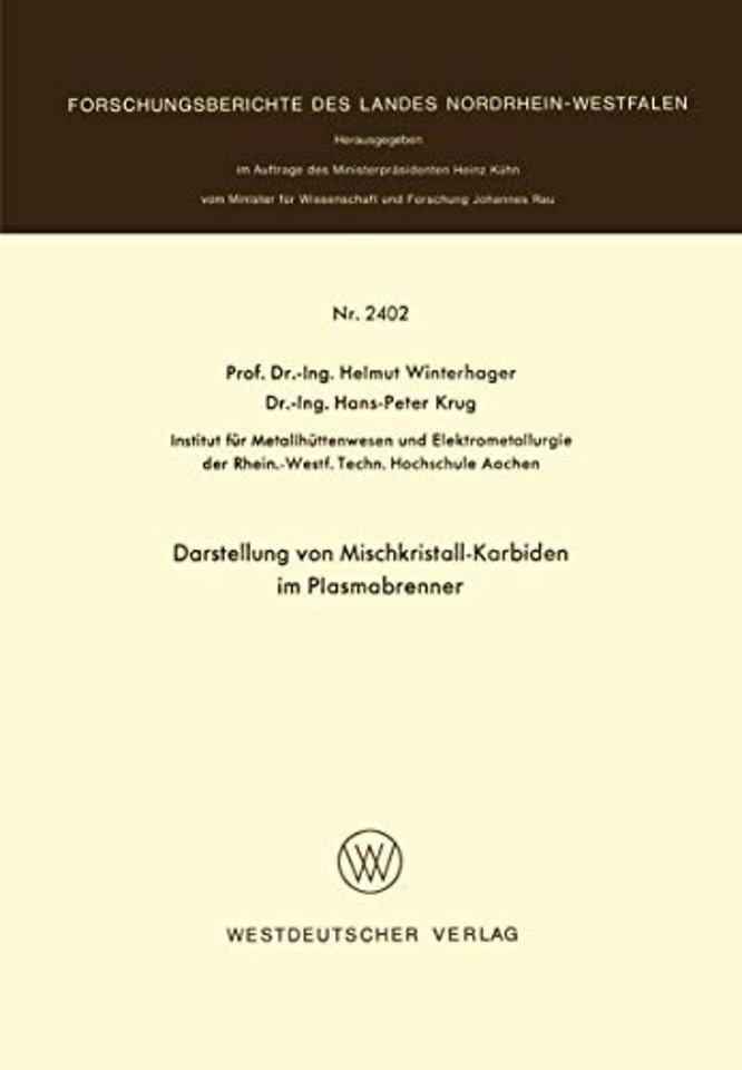 Darstellung von Mischkristall-Karbiden im Plasmabrenner