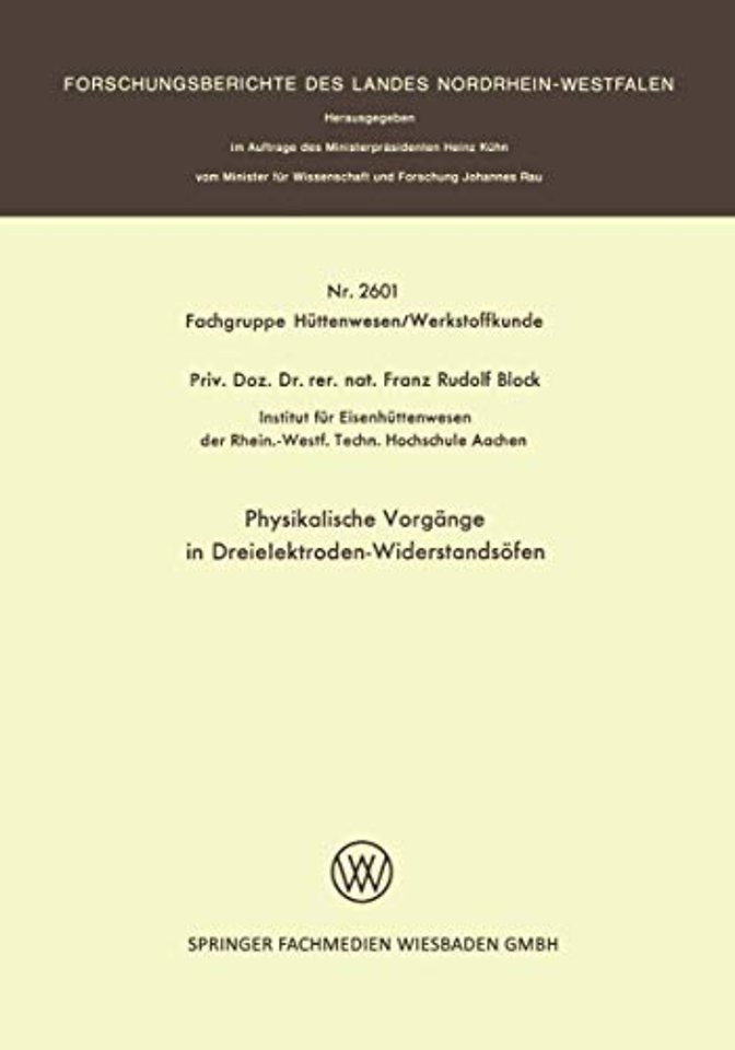 Physikalische Vorgänge in Dreielektroden-Widerstandsöfen