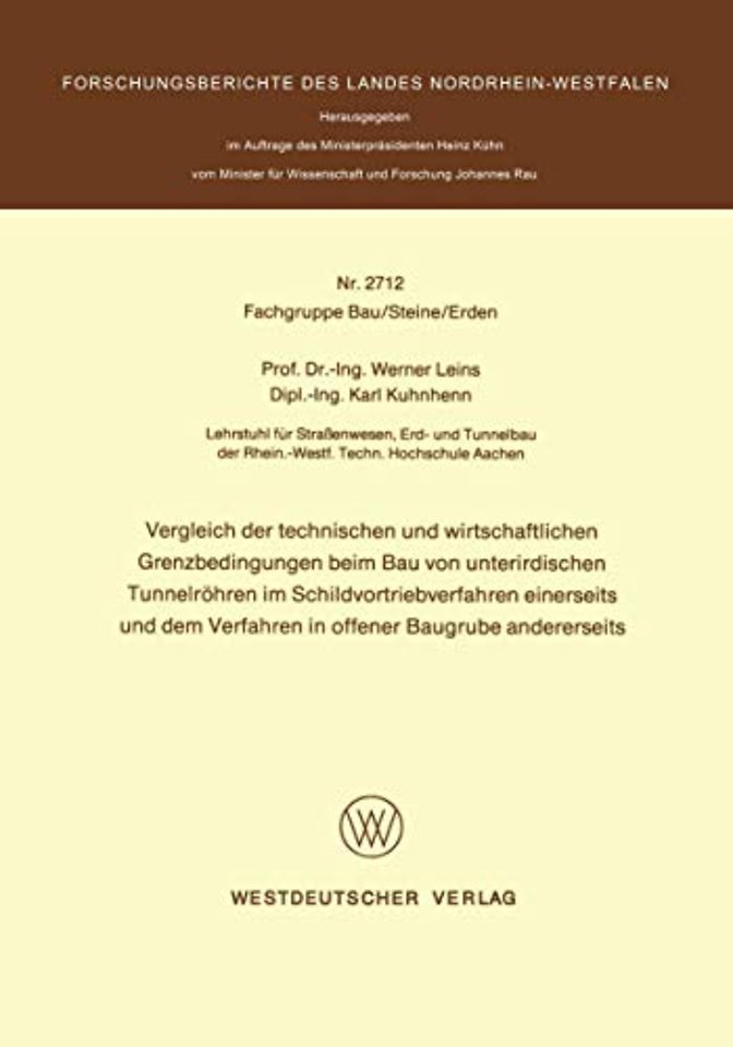 Vergleich der technischen und wirtschaftlichen Grenzbedingungen beim Bau von unterirdischen Tunnelröhren im Schildvortriebverfahren einerseits und dem Verfahren in offener Baugrube andererseits