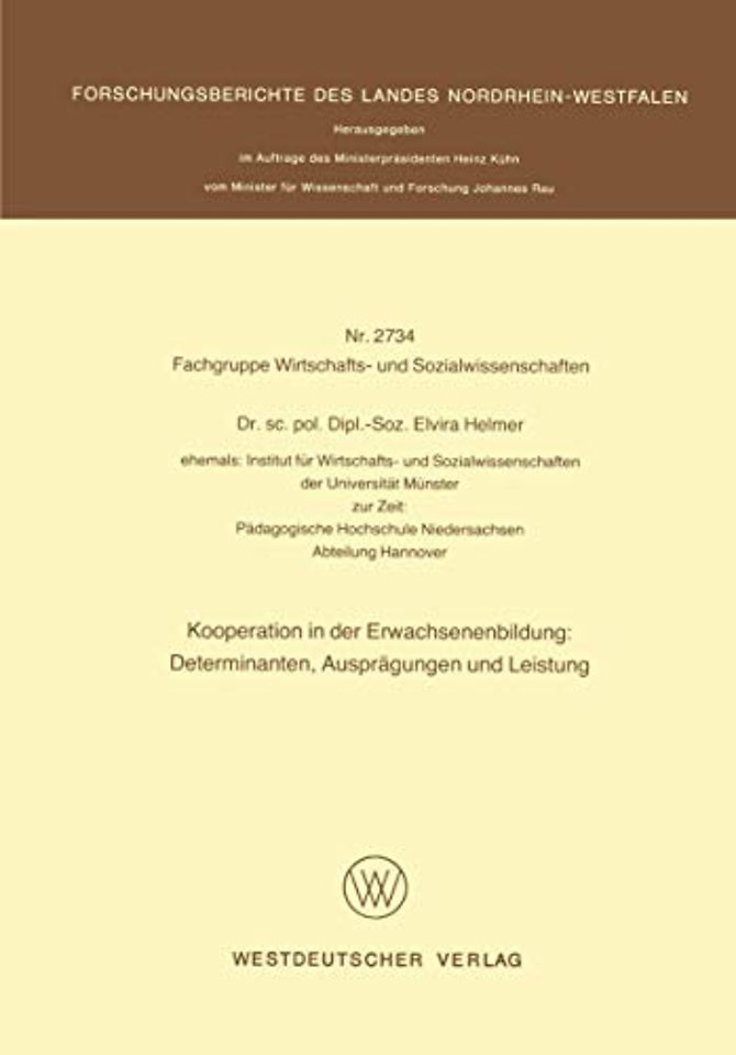 Kooperation in der Erwachsenenbildung: Determinanten, Ausprägungen und Leistung