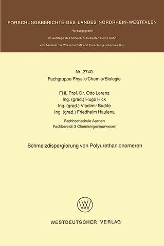 Schmelzdispergierung von Polyurethanionomeren