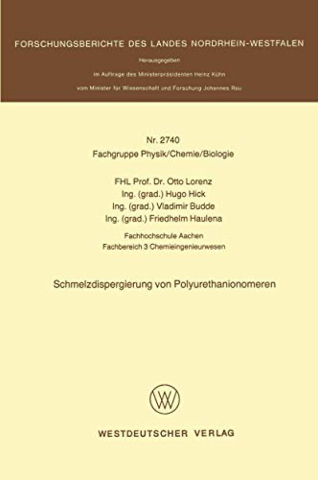 Schmelzdispergierung von Polyurethanionomeren