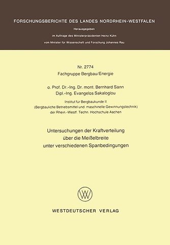 Untersuchungen der Kraftverteilung über die Meißelbreite unter verschiedenen Spanbedingungen