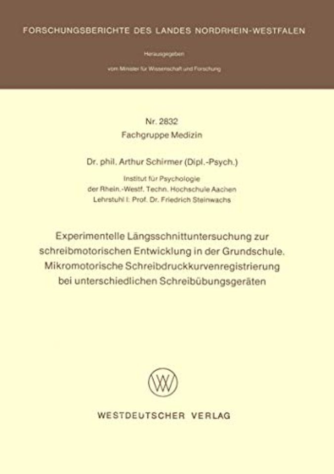 Experimentelle Längsschnittuntersuchung zur schreibmotorischen Entwicklung in der Grundschule. Mikromotorische Schreibdruckkurvenregistrierung bei unterschiedlichen Schreibübungsgeräten