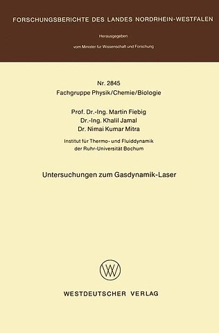 Untersuchungen zum Gasdynamik-Laser
