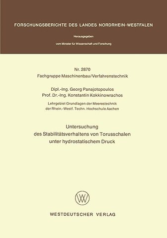 Untersuchung des Stabilitätsverhaltens von Torusschalen unter hydrostatischem Druck