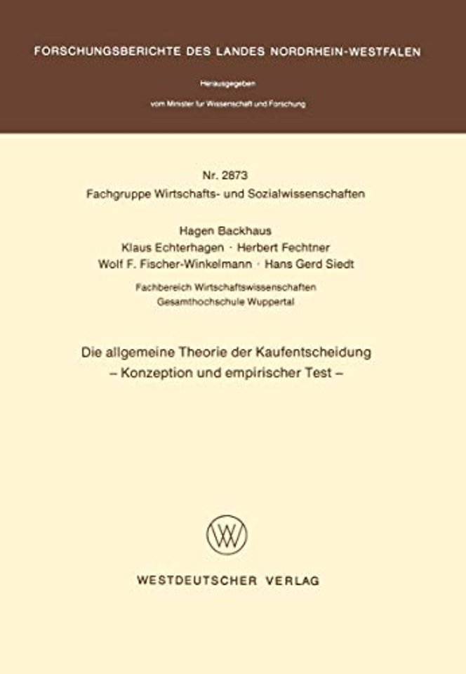 Die allgemeine Theorie der Kaufentscheidung
