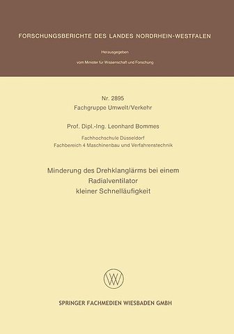 Minderung des Drehklanglärms bei einem Radialventilator kleiner Schnelläufigkeit