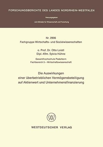 Die Auswirkungen einer Überbetrieblichen Vermögensbeteiligung auf Aktienwert und Unternehmensfinanzierung