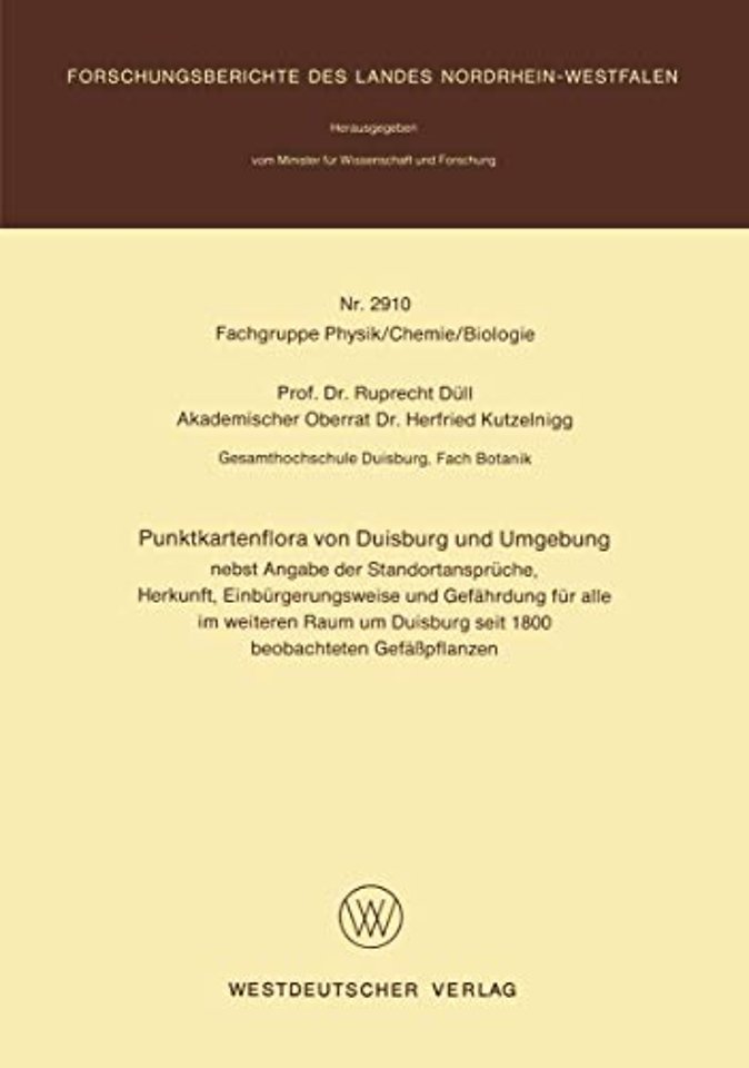 Punktkartenflora von Duisburg und Umgebung
