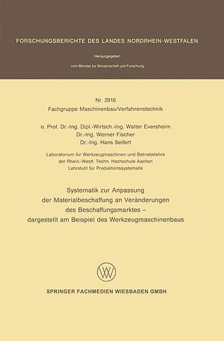 Systematik zur Anpassung der Materialbeschaffung an Veränderungen des Beschaffungsmarktes