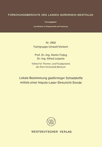 Lokale Bestimmung gasförmiger Schadstoffe mittels einer Impuls-Laser-Streulicht-Sonde