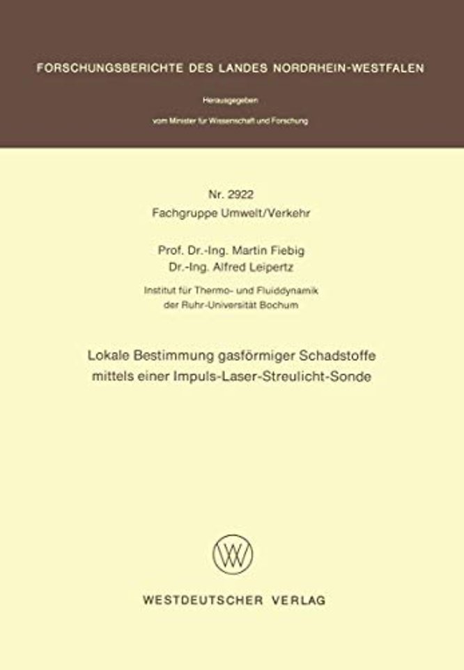 Lokale Bestimmung gasförmiger Schadstoffe mittels einer Impuls-Laser-Streulicht-Sonde