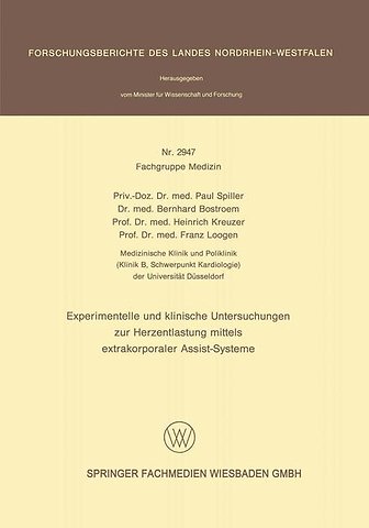Experimentelle und klinische Untersuchungen zur Herzentlastung mittels extrakorporaler Assistsysteme