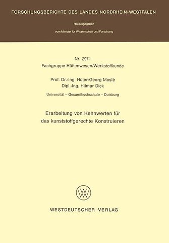 Erarbeitung von Kennwerten für das kunststoffgerechte Konstruieren