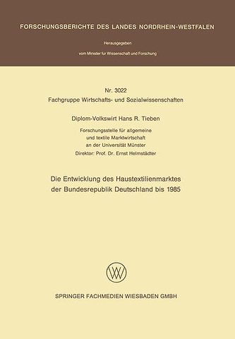 Die Entwicklung des Haustextilienmarktes der Bundesrepublik Deutschland bis 1985