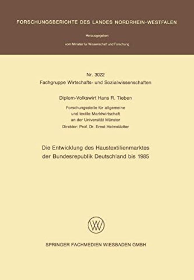 Die Entwicklung des Haustextilienmarktes der Bundesrepublik Deutschland bis 1985
