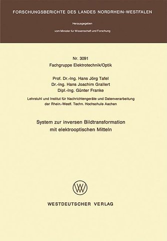 System zur inversen Bildtransformation mit elektrooptischen Mitteln