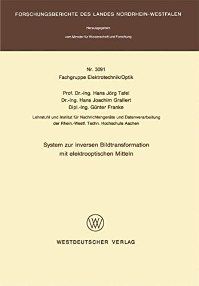 System zur inversen Bildtransformation mit elektrooptischen Mitteln