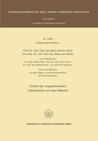 Einfluß der eingeschränkten Tubenfunktion auf das Mittelohr