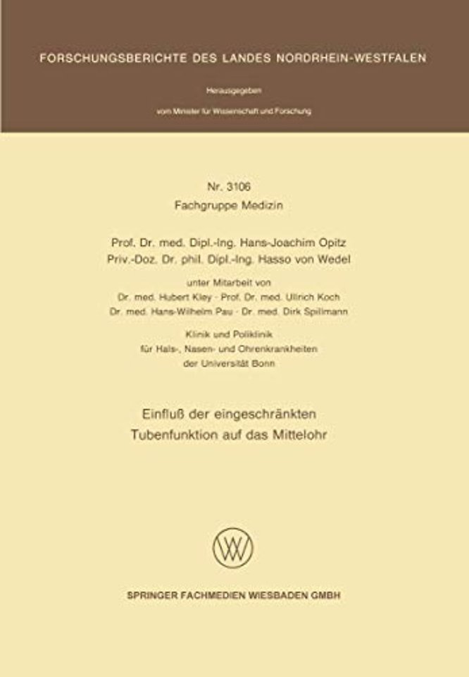 Einfluß der eingeschränkten Tubenfunktion auf das Mittelohr