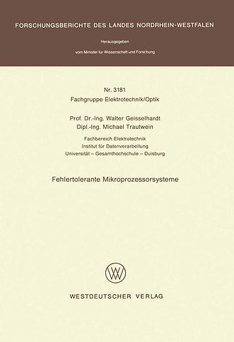 Fehlertolerante Mikroprozessorsysteme