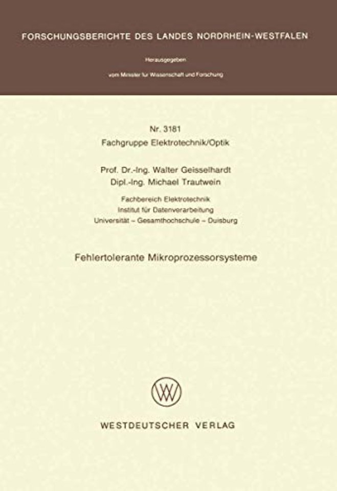 Fehlertolerante Mikroprozessorsysteme