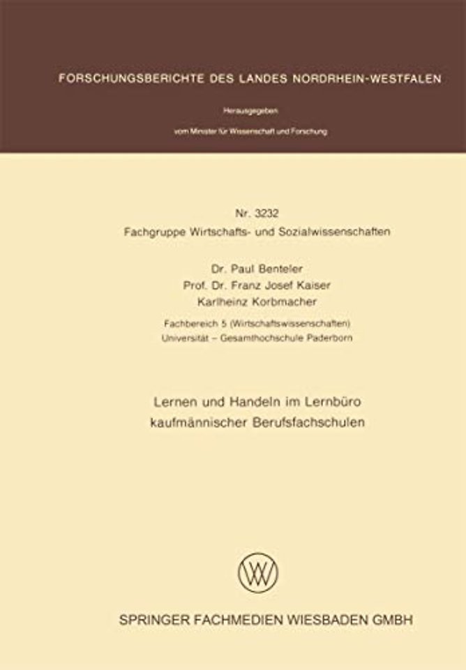 Lernen und Handeln im Lernbüro kaufmännischer Berufsfachschulen