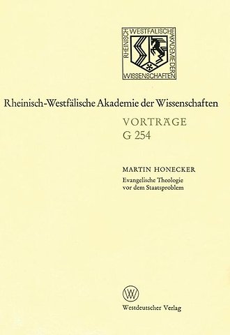 Evangelische Theologie vor dem Staatsproblem
