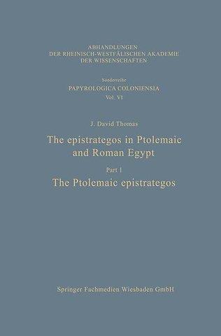 The epistrategos in Ptolemaic and Roman Egypt