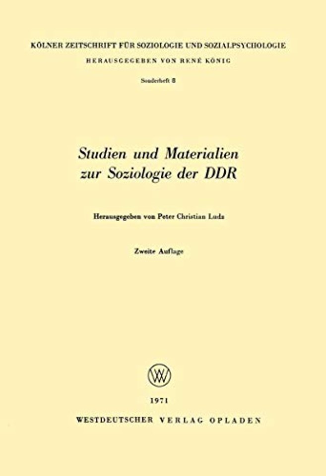 Studien und Materialien zur Soziologie der DDR