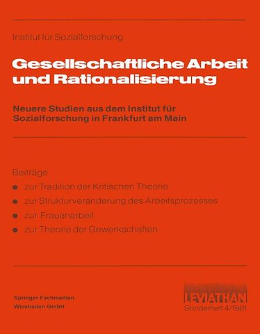 Gesellschaftliche Arbeit und Rationalisierung