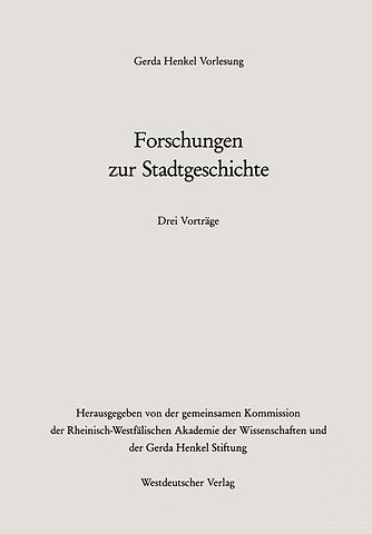Forschungen zur Stadtgeschichte