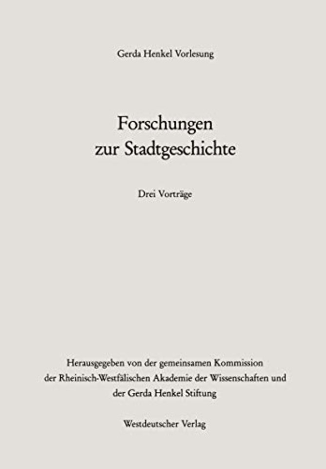 Forschungen zur Stadtgeschichte