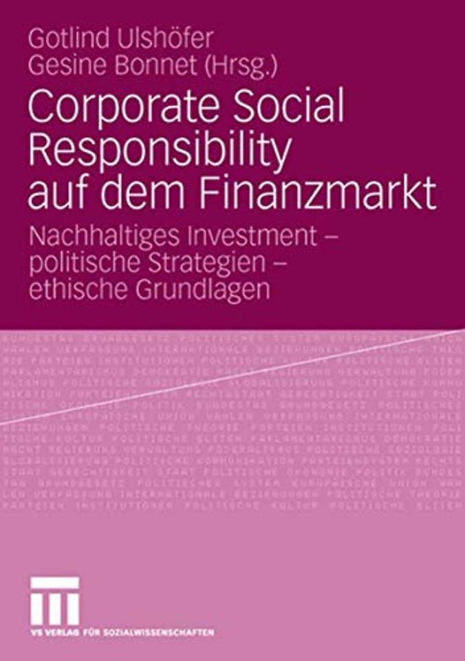 Corporate Social Responsibility auf dem Finanzmarkt