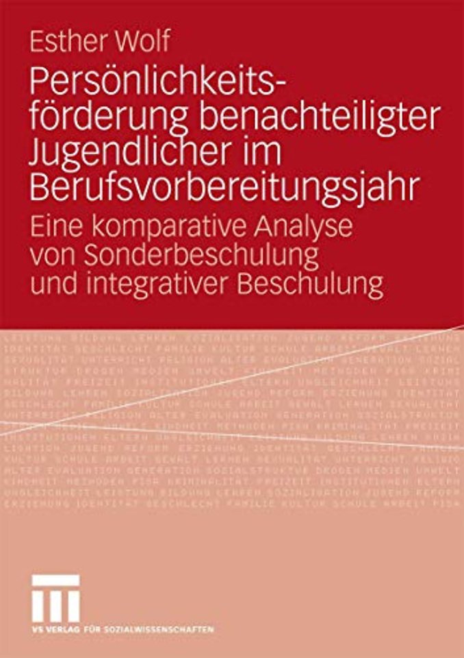 Persönlichkeitsförderung benachteiligter Jugendlicher im Berufsvorbereitungsjahr