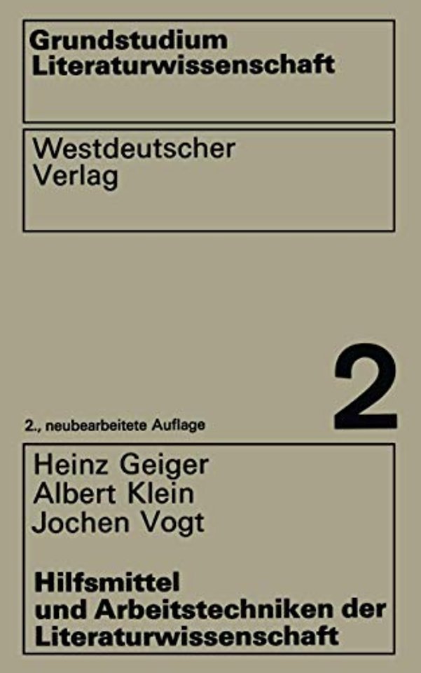 Hilfsmittel und Arbeitstechniken der Literaturwissenschaft
