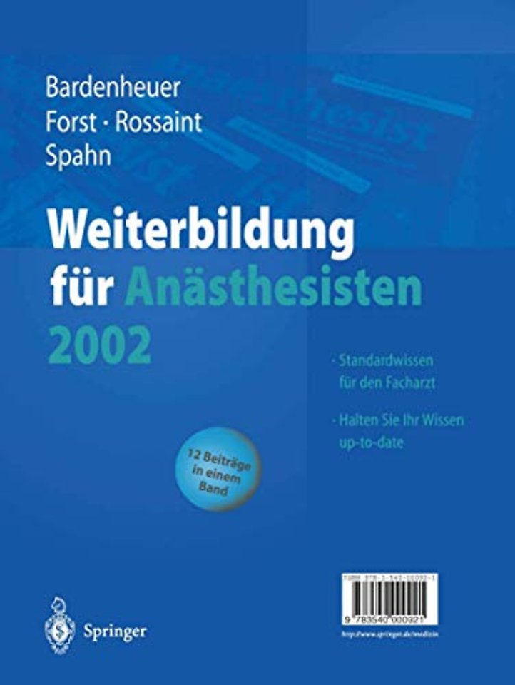 Weiterbildung für Anästhesisten 2002