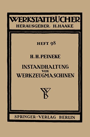 Instandhaltung von Werkzeugmaschinen