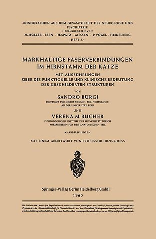 Markhaltige Faserverbindungen im Hirnstamm der Katze