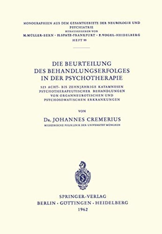 Die Beurteilung des Behandlungserfolges in der Psychotherapie