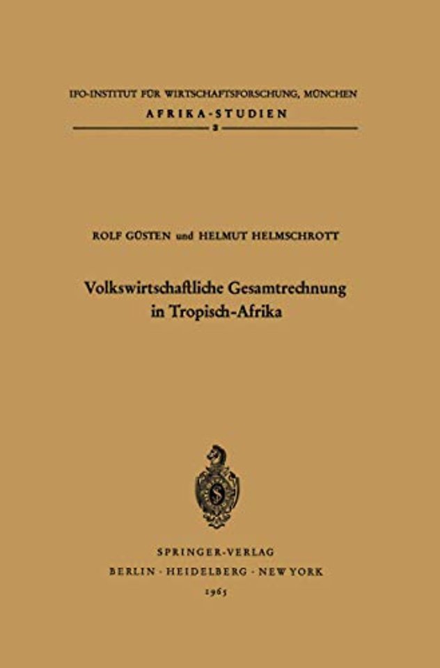 Volkswirtschaftliche Gesamtrechnung in Tropisch-Afrika