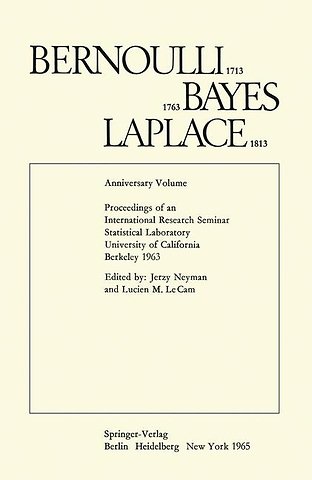Bernoulli 1713 Bayes 1763 Laplace 1813