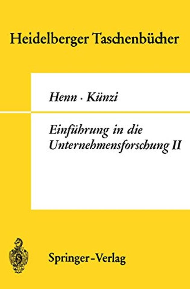 Einführung in die Unternehmensforschung II
