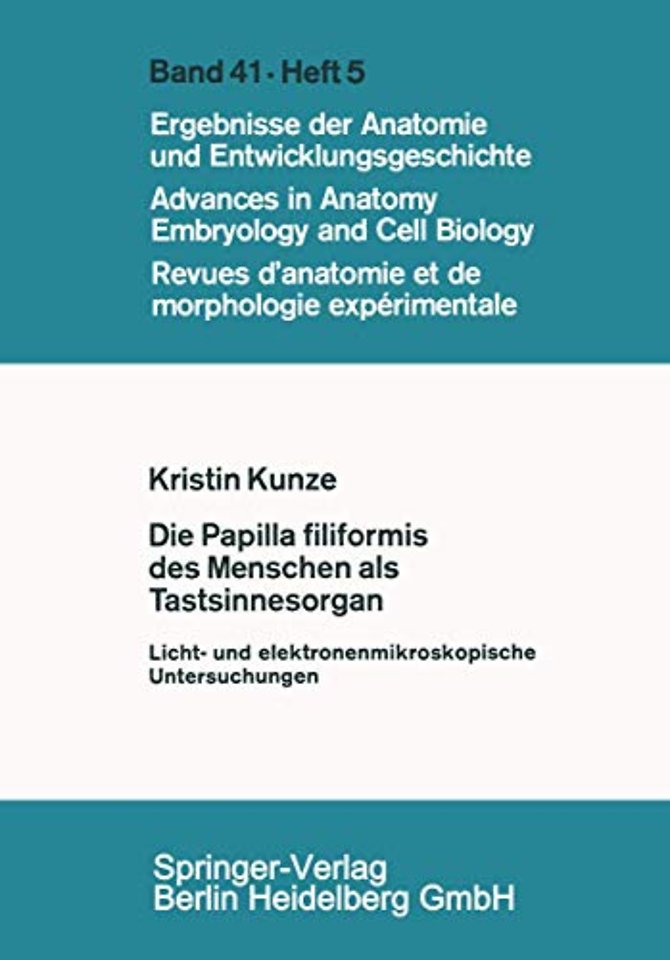 Die Papilla filiformis des Menschen als Tastsinnesorgan