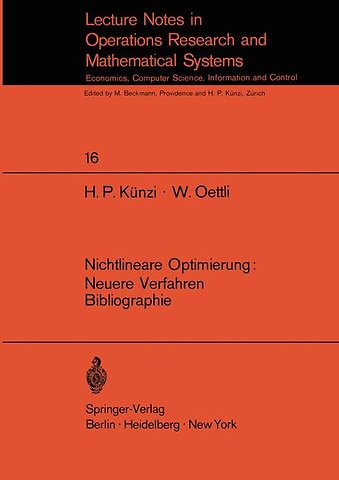 Nichtlineare Optimierung: Neuere Verfahren Bibliographie