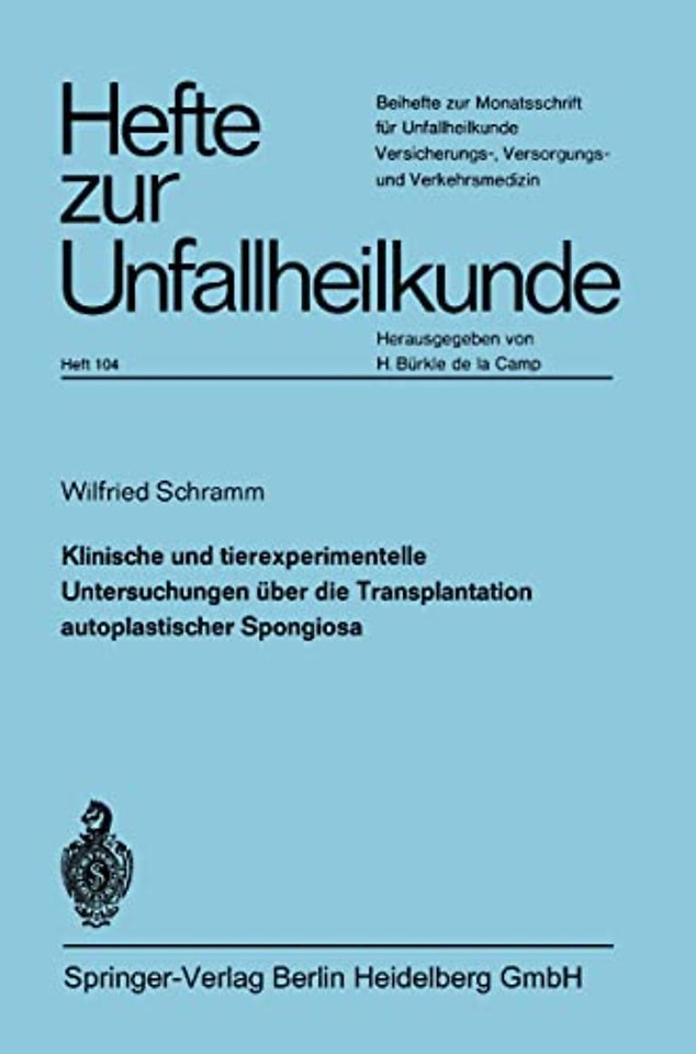 Klinische und experimentelle Untersuchungen über die Transplantation autoplastischer Spongiosa