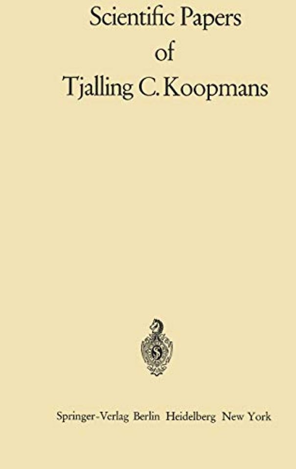 Scientific Papers of Tjalling C. Koopmans