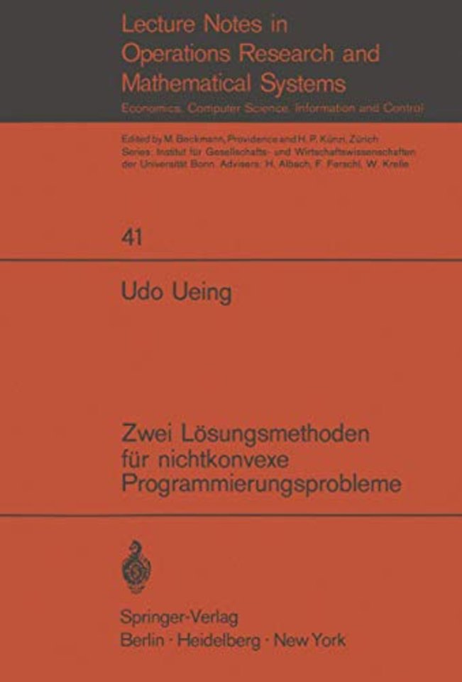 Zwei Lösungsmethoden für nichtkonvexe Programmierungsprobleme