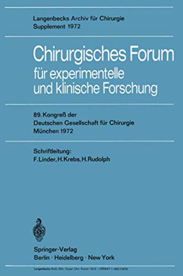 Chirurgisches Forum für experimentelle und klinische Forschung